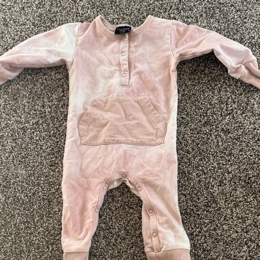 Little Bipsy Blush Pink Baby Girl Romper Size 6-12 Months